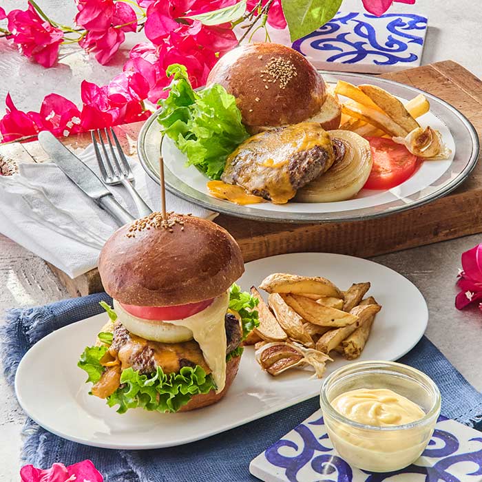 Tメニュー：絶品トリュフマヨチーズバーガー＆ポテト